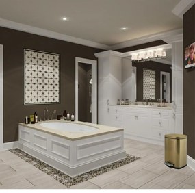 Cestino per la spazzatura oro opaco in acciaio con pedale 5 l Akira – Spirella