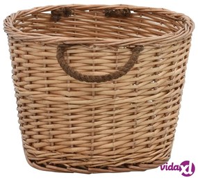 vidaXL Cesta per Legna con Maniglie 58x42x29cm Salice Naturale