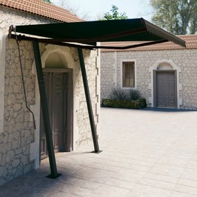 Tenda Da Sole Retrattile Manuale Con Pali 3,5x2,5 M Antracite /
