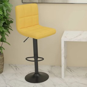 Sgabello Da Bar Giallo Senape İn Tessuto /