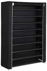 Armadio in tessuto con ripiani MATIS 100x162 cm, nero