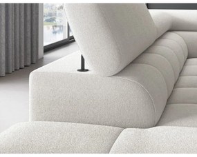 Divano angolare color crema allungabile/con contenitore (con penisola a sinistra/a L) con rivestimento in bouclé Ferucce – ELTAP