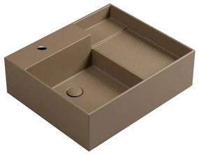 Lavabo da appoggio Nobu COLAVENE rcon foro ettangolare in ceramica L 60 x H 21 x P 50 cm marrone opaco piletta non inclusa