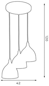 Lampadario a sospensione con filo NOAK 3xE27/60W/230V
