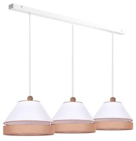 Duolla - Lampadario a sospensione con filo AVIGNON 3xE27/15W/230V bianco/marrone