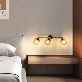 Brilagi - Faretto BASKLITE 3xE27/15W/230V legno di caucciù/nero