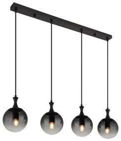 Globo 15885-4H - Lampadario a sospensione con filo DALTON 4xE27/10W/230V nero