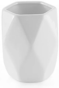 Portaspazzolini bagno da appoggio bianco Gedy serie Dalia in ceramica