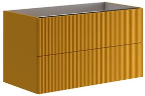 Mobile da bagno sotto lavabo Opera beige laccato opaco L 89.5 x H 50 x P 45.5 cm 2 cassetti, lavabo non incluso