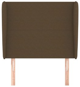 Testiera ad orecchio marrone scuro 103x23x118/128 cm in tessuto