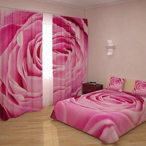 Tenda digitale e copriletto coordinato Rose rosa