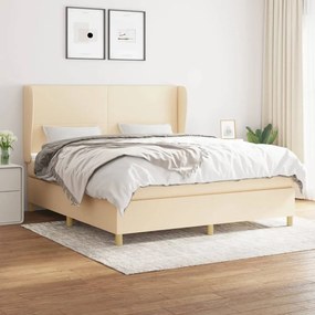 Giroletto A Molle Con Materasso Crema 160x200 Cm İn Tessuto /