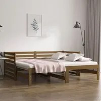 Dormeuse Estraibile Miele 2x(90x190) cm Legno Massello di Pino 814672