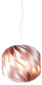 Sospensione Moderna Globe 3 Luci In Polilux Rosa Metallico Made In Italy