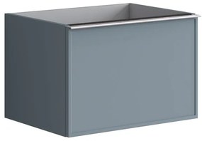 Mobile da bagno sotto lavabo Pixel frame blu laccato opaco L 60 x H 40 x P 45.5 cm 2 cassetti, lavabo non incluso