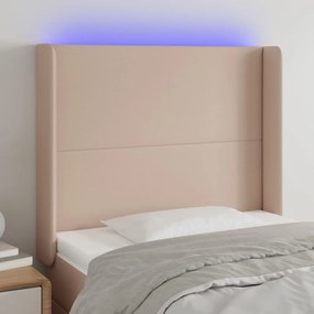 Testiera A Led Cappuccino 103x23x118/128 Cm İn Similpelle /
