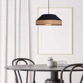 Lampadario a sospensione con filo MANISO 1xE27/60W/230V diametro 45 cm nero/beige