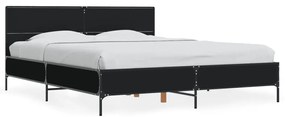 Giroletto Nero 160x200 Cm İn Legno Multistrato E Metallo /