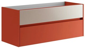 Mobile da bagno sospeso sotto lavabo L 119.5 x H 50 x P 45.5 cm beige opaco, 2 cassetti Niwa