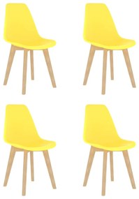 Sedie Da Pranzo 4 Pz Gialle İn Plastica /
