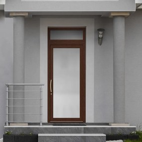 Portoncino d'ingresso Condo14 L 90 x H 210 cm in PVC noce, apertura spingere a destra