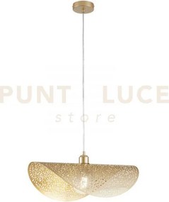 Lampadario a sospensione rhei-tara oro 1 luce attacco e27 50x30x150cm