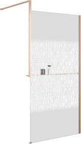 Box doccia walk-in Elidesign, vetro serigrafato 8 mm, L max 140 cm x H 200 cm, profilo dorato