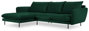 Divano angolare in velluto verde scuro (angolo sinistro) Vienna - Cosmopolitan Design