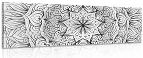 Stampa su tela – Mandala etnica astratta in bianco e nero