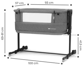 KINDERKRAFT - Culla per bambini NESTE GROW grigio scuro