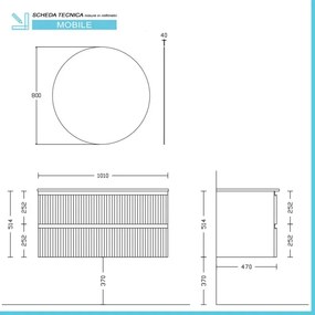 Mobile bagno sospeso 100 cm rosa opaco con frontale cannettato Giava