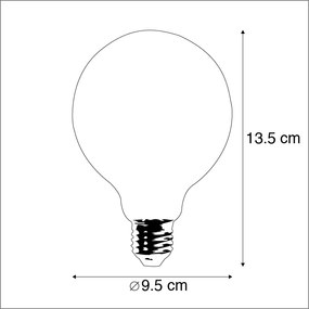 Set di 5 lampadine LED dimmerabili E27 G95 oro 5W 380lm 2200K