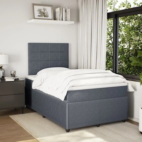 Giroletto a molle con materasso grigio scuro 120x200 cm velluto