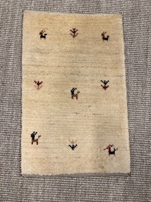 Gabbeh Tappeto 60 x 40 Beige (Iran) Annodato A Mano
