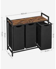 Cesto per biancheria REX marrone/nero