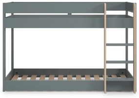 Letto da bambini a castello verde polveroso con rete inclusa 90x190 cm Angel – Marckeric