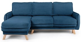 Divano letto variabile in velluto a coste blu divano angolare Tori - Bonami Selection