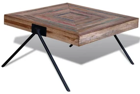 Tavolino Da Salotto Con Gambe A V İn Legno Di Recupero Di Teak /