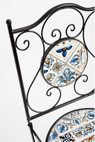 Set Bistrot Tavolo Mosaico 80x120 Cm Con 4 Sedie Pieghevoli Mykonos Bizzotto