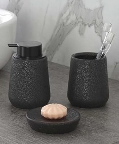 Set in ceramica Nero IBIZA 3 pz: dispenser, portaspazzolino e portasapone in diverse colorazioni