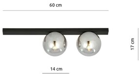 Plafoniera FIT 2xE14/10W/230V nero/grigio