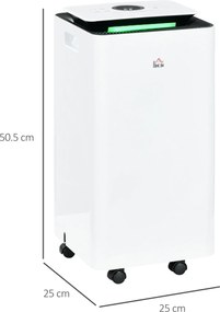 Deumidificatore Portatile da 10L 5 Modalità e Timer 25x25x50,5 cm Bianco...