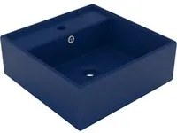 Lavabo Troppopieno Quadrato Blu Scuro Opaco 41x41cm Ceramica 146946