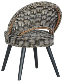 Poltrona in rattan kubu nero