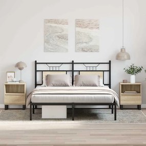 Comodini 2pz Rovere Sonoma 40x35x50 Cm İn Legno Multistrato /