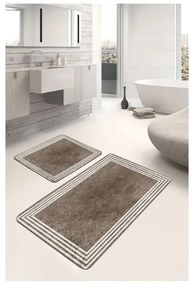 Set di tappetini per il bagno grigio tortora in velluto 2 pz 60x100 cm – Mila Home