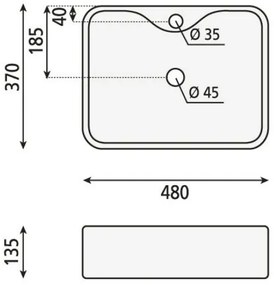 Sapho - Lavabo da appoggio BALENA 48x37 cm ceramica/bianco