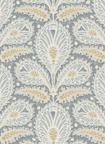 Josephine Munsey Carta da parati Ikat Clover - Blue and Yellow