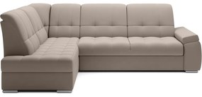 Divano angolare beige allungabile/con contenitore (con penisola a sinistra/a L) e rivestimento in velluto Sado – ELTAP