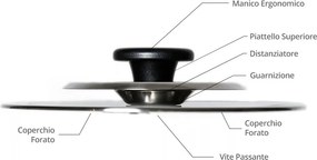 Coperchio Magico Antiodore Ø22 cm Ventur Magic in Acciaio Inox Pomolo Nero...